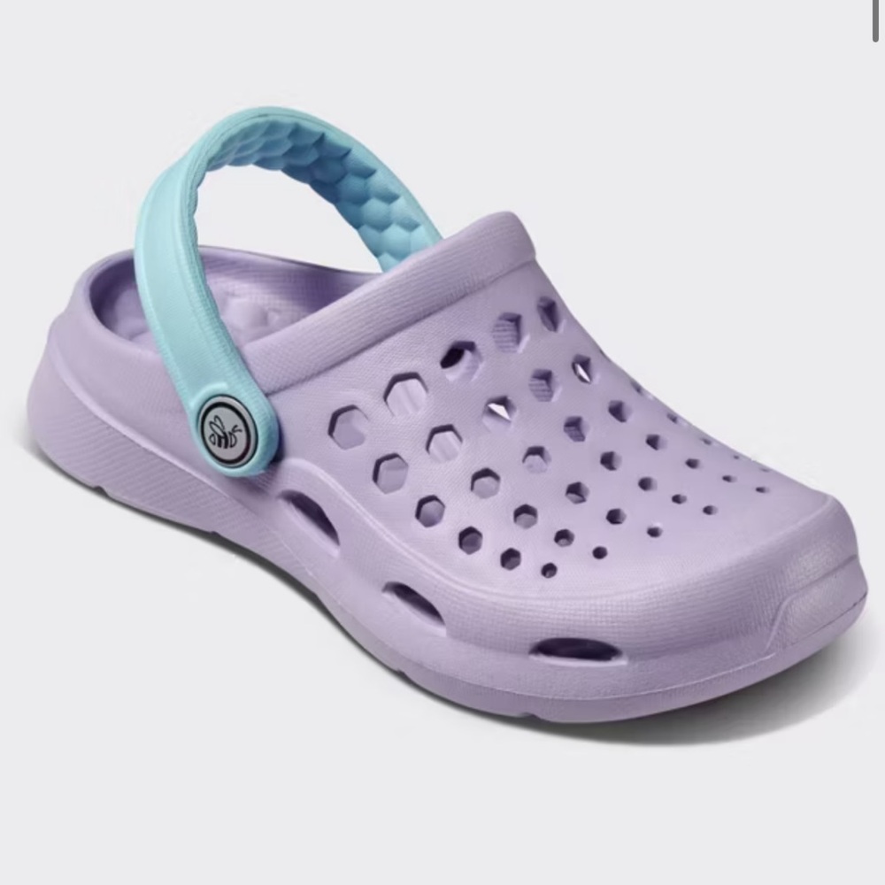 Girls Joybee Dylan Slip on Clogs Sandal Shoe Purple /Lt Blue